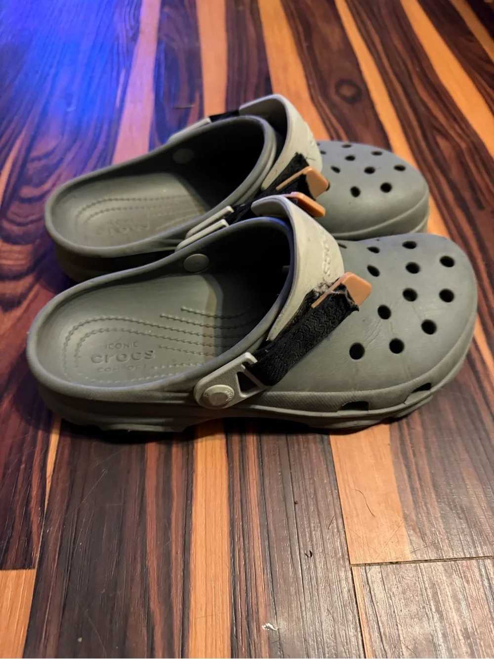 CROCS Kids Olive Green Clogs with Heel Strap